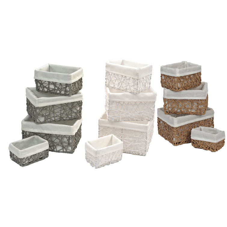 Evideco 4 Piece Paper Rope Storage Utilities Shelf Basket Set Wayfair